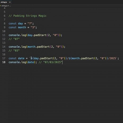 Format numbers with leading zeros in JavaScript! Learn the padStart() method ✨ #coding #javascript