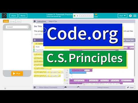 Code.org Lesson 11.3 Traversals Practice | Tutorial with Answers | Unit 6 CS Principles