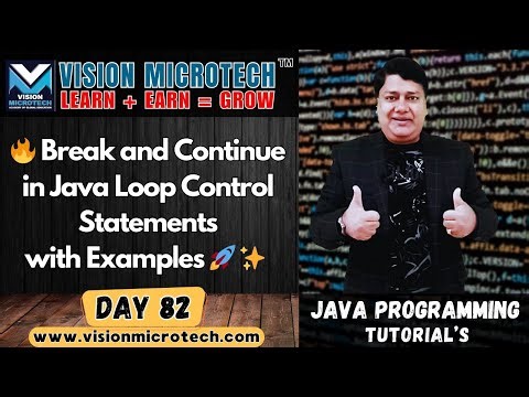 🔥 Break and Continue in Java | Loop Control Statements with Examples 🚀 ✨