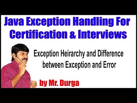 Java Exception Handling || Exception Heirarchy and Difference between Exception and Error