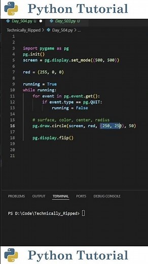 Drawing Circles In Pygame | Python Tutorial