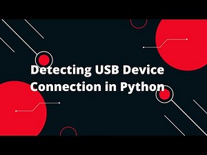 How to detect a new usb device is connected on python