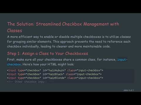 Efficiently Enabling or Disabling Multiple Checkboxes in JavaScript