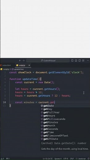 Real-Time Digital Clock with JavaScript – For Beginners #javascript