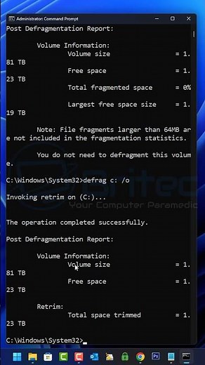 Optimize SSD and Defrag Hard Drives from Command Prompt