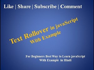 javaScript Tutorial For Beginners | 36. Text Rollover in javaScript
