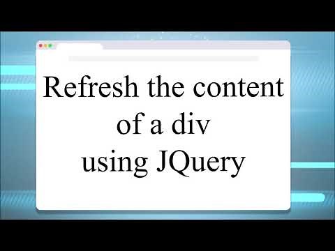 Refresh/ Reload the content of a div using JQuery