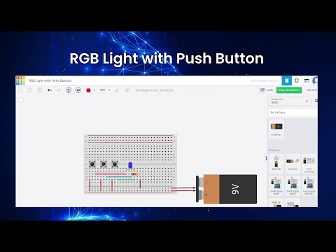 RGB Light with Push Button | Robotics Project