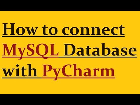 How to connect MySQL with PyCharm