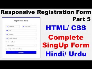 How to Create a Responsive Registration Form Using HTML & CSS | SignUp form using HTML & CSS
