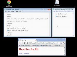 Make a working HTML-CSS webpage with Notepad