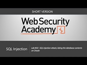 SQL Injection - Lab #10 SQL injection attack, listing the database contents on Oracle