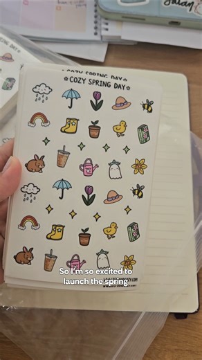 Cozy Spring Day journaling stickers 🌷 #spring #stickers #decostickers #stationery