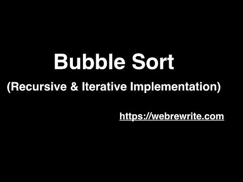 Bubble Sort Program using Recursion & Iterative Approach