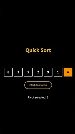 Tricks: 95/100 Quick Sort | JavaScript Sorting Algorithm Animation 🚀 #shorts #quicksort