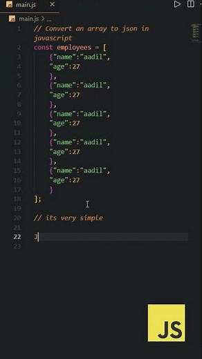 Convert Javascript Array to JSON
