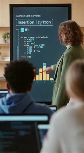 The Germany University teacher teach the basic of insertion sort In python #sortingpython #selectionsort #python #codinglife #code #webdevelopment #webdeveloper #foryoupage❤️❤️ #fyp #insertion #insertionsort