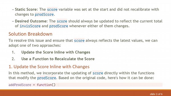 How to Dynamically Add Two Variables in JavaScript: Keeping Your score Up-to-Date