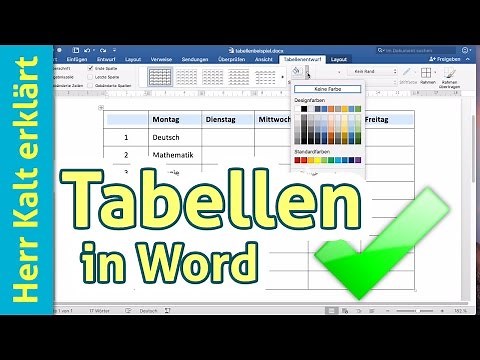 Tabellen in Word – Anleitung/Tutorial