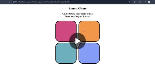 Simon Says Game Built with JavaScript | Tanmay Ratnawat posted on the topic | LinkedIn