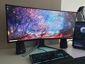Alienware AW3821 DW IPS glow daytime and multiple browser screen example