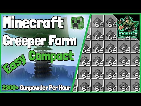 EASY & COMPACT Creeper Farm Tutorial! Minecraft 1.20+ (2300+ Gunpowder P/H)