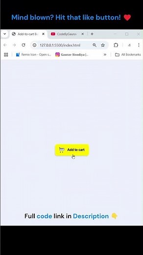 🛒 Amazing Add to Cart Button Animation – Must Try #webdevelopment #addtocart #animation #css #shorts
