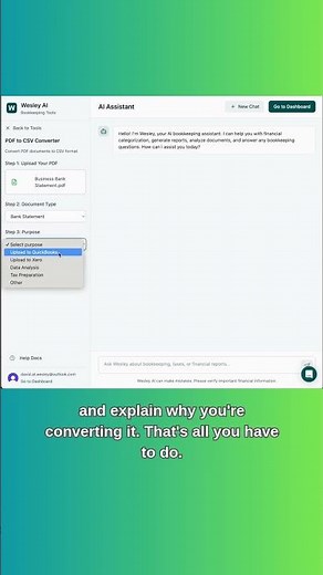 Convert PDF to CSV for free #bookkeeping #smallbusiness