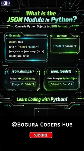 Python JSON Explained Simply! (Beginner Friendly) |What is JSON Module in Python? Quick Guide |Learn