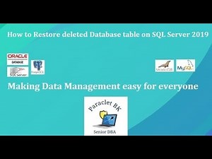 Restore a Deleted table in Database SQL Server 2019
