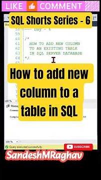 6 - How to add new column to a table in SQL #sql #tips