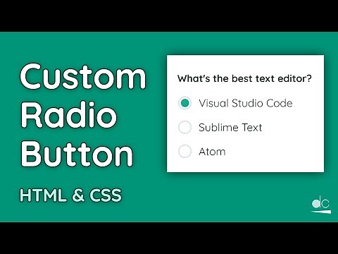 How to Create a Custom Radio Button - HTML & CSS Tutorial
