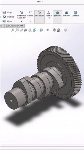 HELICAL GEAR WITH CAMSHAFT SOLIDWORK MODELING | SOLIDWORK TUTORIAL FULL SKETCH