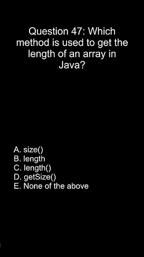 Java Programming MCQ | Question [47] | Test Your Java Skills #codinginterview #javapractice