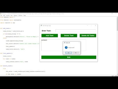 Task Manager App in Python with Free Source Code || Python source code