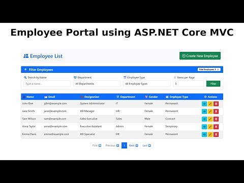 Employee Portal Development using ASP.NET Core MVC | Step-by-Step CRUD & Best Practices