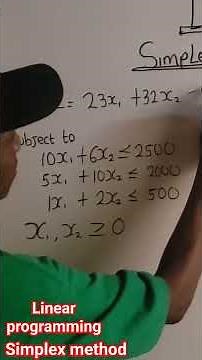 Linear programming Simplex method