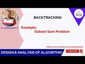 58 Backtracking - Subset Sum (Sum of Subset) Problem Example