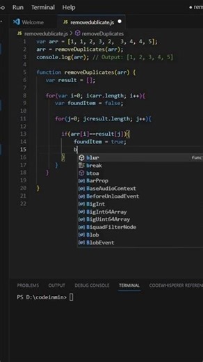 JavaScript Interview Question - Remove Array Duplicates Without Built-In Functions.