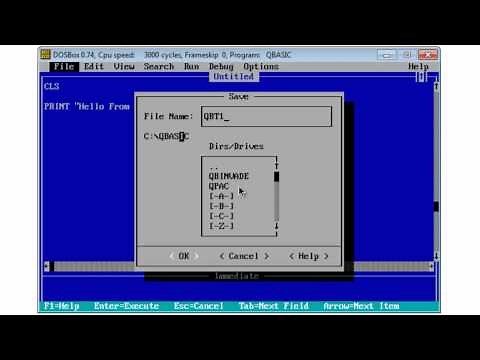 QBasic Tutorial 1 - Getting Started - Free Download - QB64 - Program 1 Hello World - Download Link