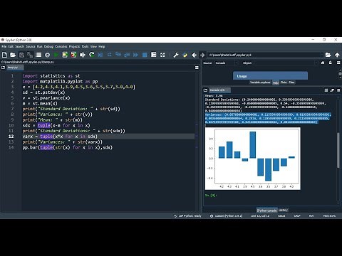 Python: Calculating variance and standard deviation in Python and drawing a chart