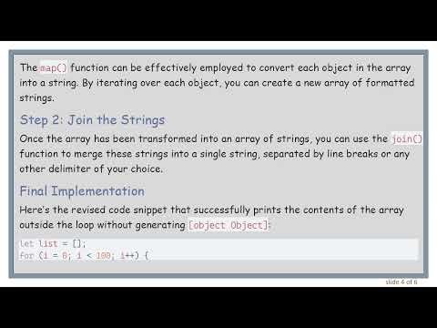 How to Print Arrays Outside the Loop in JavaScript