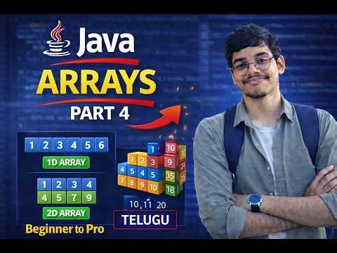 Java Arrays in Telugu | 1D & 2D Arrays with User Input | Zero to Hero Part 4