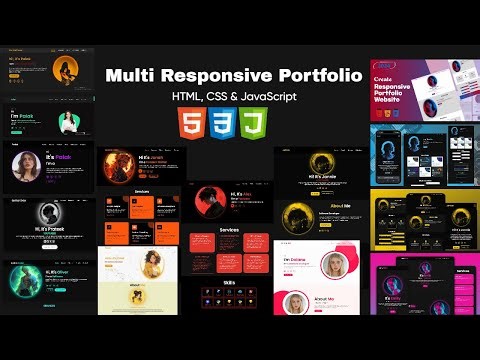 Build Multiple Responsive Portfolio Websites in One Video | HTML CSS JS Tutorial for Beginners 2025