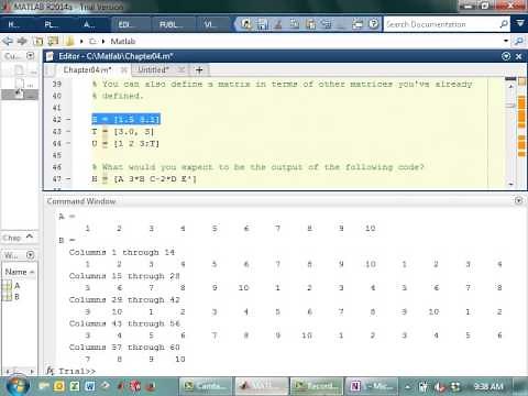 Creating Matrices in Matlab