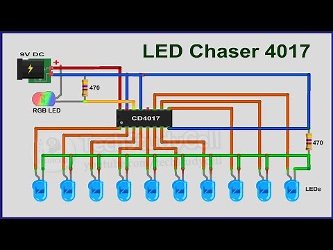 How to make LED Chaser circuit with only 4017 IC