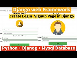 Creating Login, Signup Page in Django Using Mysql Database | Django Python Tutorial