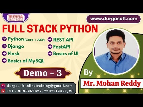 FULL STACK PYTHON tutorials || Demo - 3 || by Mr. Mohan Reddy On 29-01-2026 @7PM (IST)