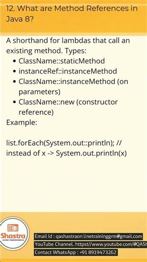 12. What are Method References in Java 8?