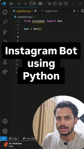 Akshat & Sanskaar • Python & AI Champs🧠 on Instagram: "Create insta bot using python . . . #python #programming #interview #programmer"